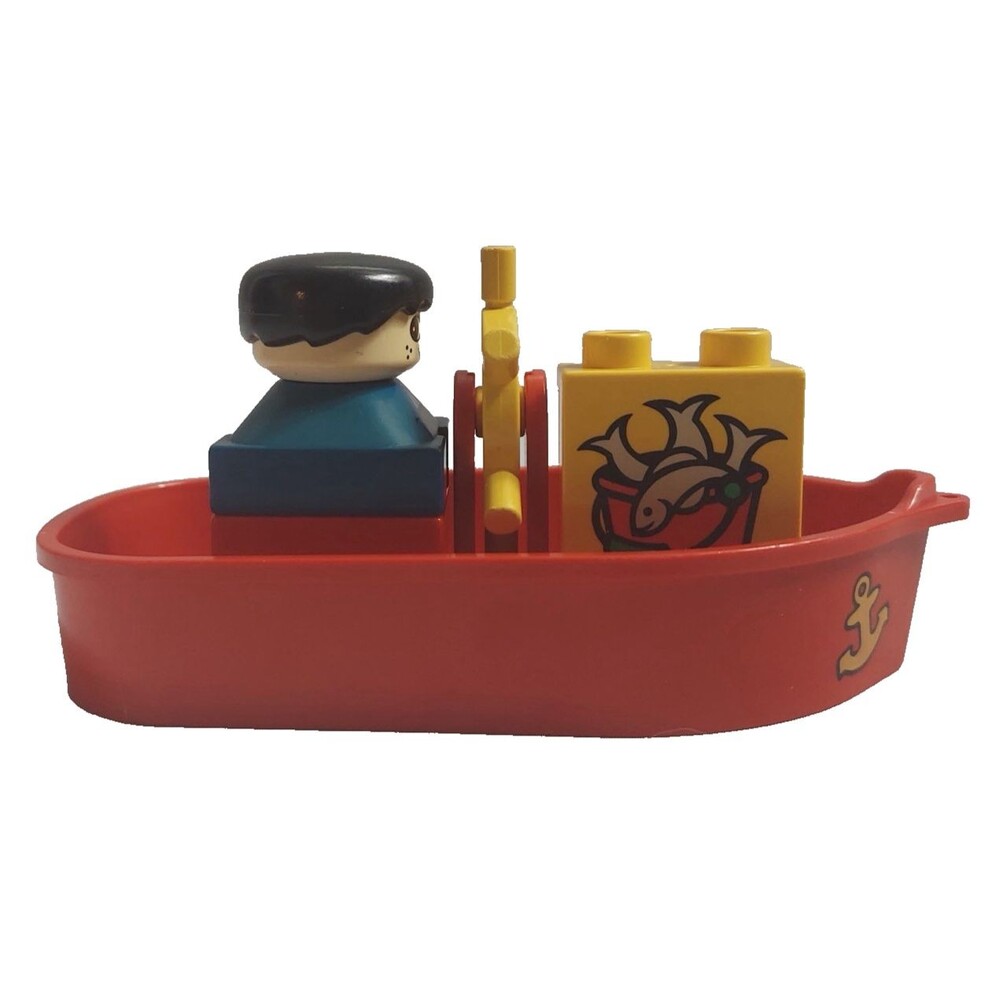 Lego Duplo 2443 Lil' Skipper Boat Wheel Driver Fish Block 1991 Vintage